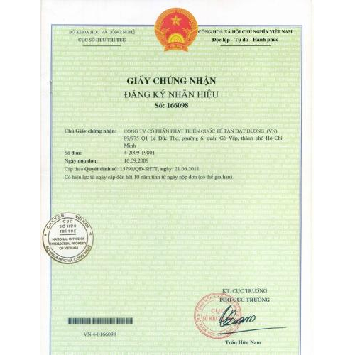 GCN đăng ký nhãn hiệu Nano282